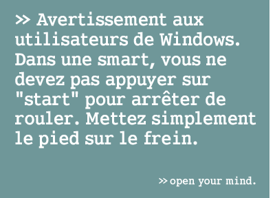 Avertissement aux utilisateurs de Windows.