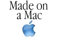 Made on a Mac écrit en gros avec logo Apple bleu