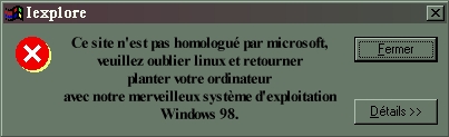 Ce site n'est pas homologué par microsoft