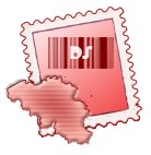 un timbre avec la carte de Belgique