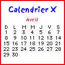 Calendrier X icone avril