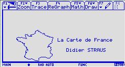 Image de la carte de France sur une TI-92